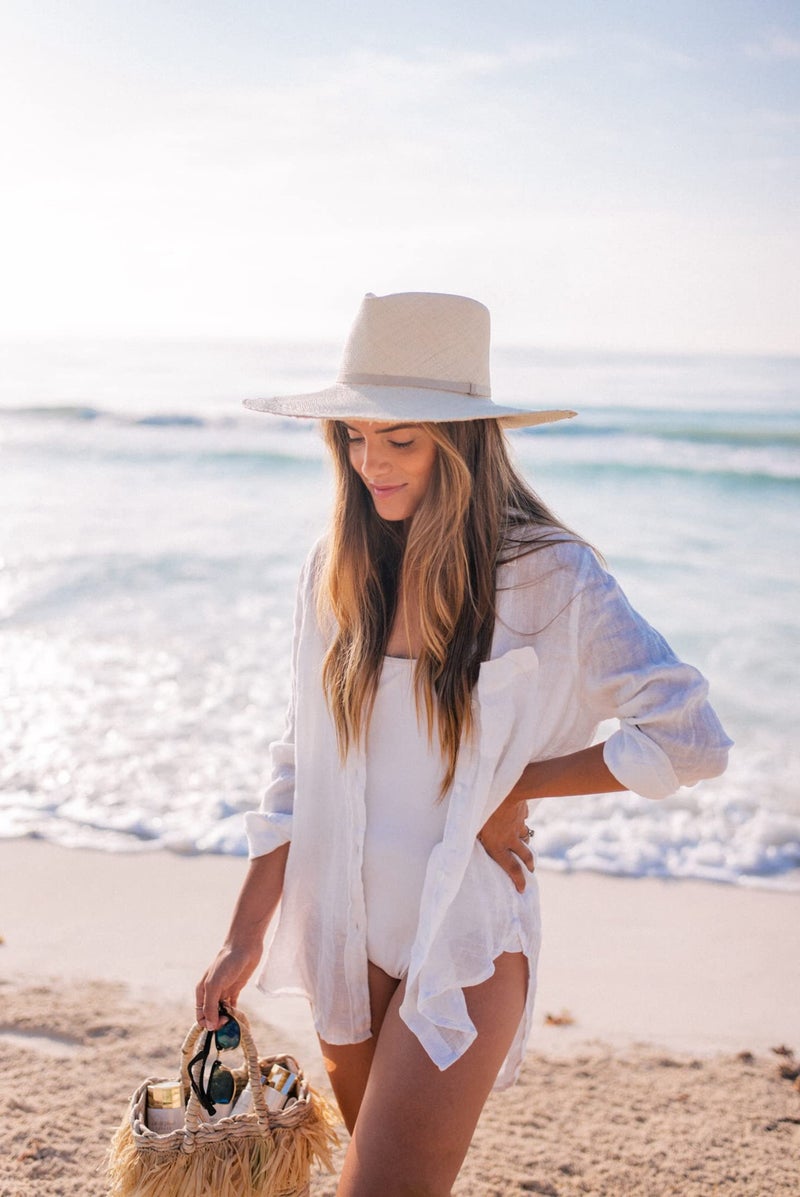 Zoye Chen Womenâ€™s Bikini Swimsuit Cover Up Button Down V Neck Shirts Long Sleeve Blouse Beachwear Bathing Suit (White, Large) - Image 5
